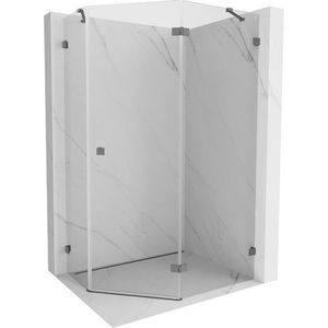 MEXEN/S - Lunar sprchovací kút päťboký krídlový pravá 100 x 80, transparent, grafit metal 831-100P-080L-95-00-P vyobraziť