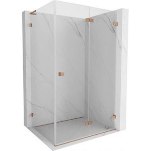 MEXEN/S - Lunar-F L sprchový kút skladacie dvere pravá 95 x 70, transparent, meď kartáčovaná 836L-095-070-65-00-P vyobraziť