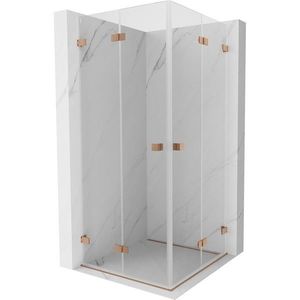 MEXEN/S - Lunar-F Duo sprchovací kút skladacie dvere 70 x 70, transparent, meď kartáčovaná 836-070L-070P-65-00 vyobraziť