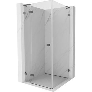 MEXEN/S - Lunar L sprchový kút dvere krídlové ľavá 80 x 80, transparent, grafit kartáčovaná 834L-080-080-66-00-L vyobraziť