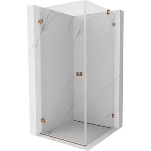 MEXEN/S - Lunar-B sprchovací kút dvere krídlové ľavá 80 x 80, transparent, ružové zlato 832-080-080-60-00-L vyobraziť