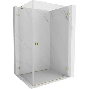MEXEN/S - Lunar-B sprchovací kút dvere krídlové pravá 85 x 80, transparent, zlato 832-085-080-50-00-P vyobraziť