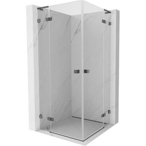 MEXEN/S - Lunar L Duo sprchový kút dvere krídlové 90 x 90, transparent, grafit kartáčovaná 834L-090L-090P-66-00 vyobraziť