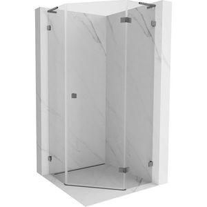 MEXEN/S - Lunar L sprchový kút päťboký krídlový pravá 80 x 80, transparent, grafit metal 831L-080P-080L-95-00-P vyobraziť