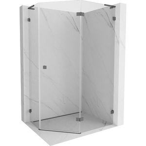 MEXEN/S - Lunar L sprchový kút päťboký krídlový pravá 80x90, transparent, grafit kartáčovaná 831L-080P-090L-66-00-P vyobraziť