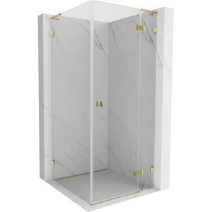 MEXEN/S - Lunar L sprchový kút dvere krídlové pravá 80 x 80, transparent, zlato 834L-080-080-50-00-P vyobraziť