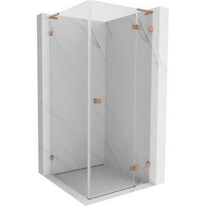 MEXEN/S - Lunar L sprchový kút dvere krídlové pravá 80 x 80, transparent, meď kartáčovaná 834L-080-080-65-00-P vyobraziť