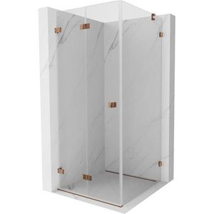 MEXEN/S - Lunar-F sprchovací kút skladacie dvere ľavá 80 x 80, transparent, różowe złot 836-080-080-60-00-L vyobraziť