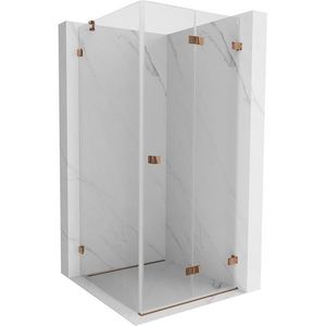 MEXEN/S - Lunar-F sprchovací kút skladacie dvere pravá 80 x 80, transparent, różowe złot 836-080-080-60-00-P vyobraziť