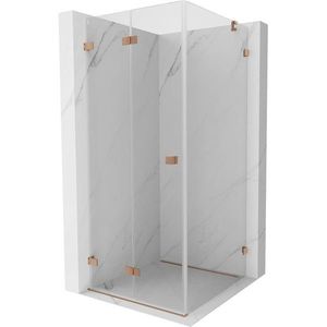 MEXEN/S - Lunar-F sprchovací kút skladacie dvere ľavá 80 x 80, transparent, měď kartáčovaná 836-080-080-65-00-L vyobraziť