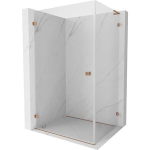 MEXEN/S - Lunar-B L sprchový kút dvere krídlové ľavá 85 x 80, transparent, meď kartáčovaná 832L-085-080-65-00-L vyobraziť
