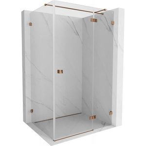MEXEN/S - Lunar T sprchovací kút dvere krídlové pravá 130 x 80, transparent, ružové zlato 834T-130-080-60-00-P vyobraziť