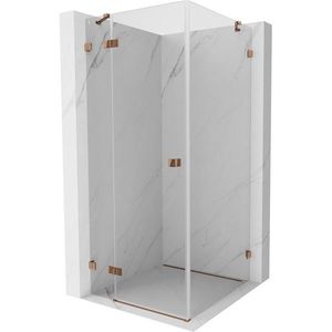 MEXEN/S - Lunar sprchovací kút dvere krídlové ľavá 80 x 80, transparent, ružové zlato 834-080-080-60-00-L vyobraziť