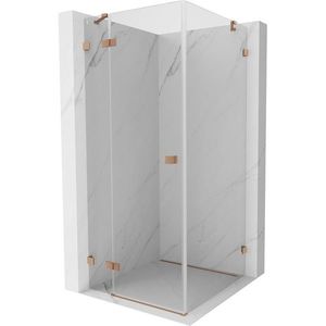 MEXEN/S - Lunar sprchovací kút dvere krídlové ľavá 80 x 80, transparent, meď kartáčovaná 834-080-080-65-00-L vyobraziť