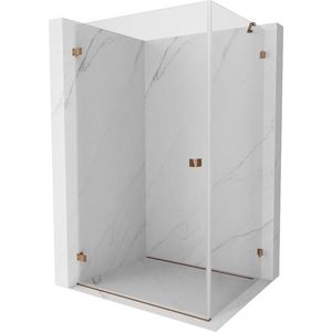 MEXEN/S - Lunar-B sprchovací kút dvere krídlové ľavá 85 x 80, transparent, ružové zlato 832-085-080-60-00-L vyobraziť
