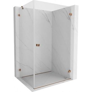 MEXEN/S - Lunar-B sprchovací kút dvere krídlové pravá 85 x 80, transparent, ružové zlato 832-085-080-60-00-P vyobraziť
