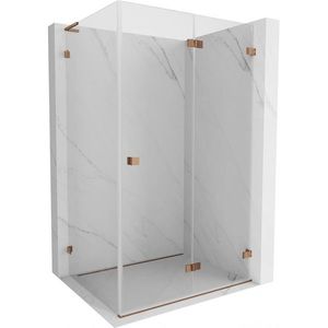 MEXEN/S - Lunar-F L sprchovací kút skladacie dvere pravá 100 x 80, transparent, ružové zlato 836L-100-080-60-00-P vyobraziť