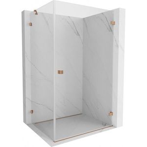 MEXEN/S - Lunar-B sprchovací kút dvere krídlové pravá 90 x 80, transparent, meď kartáčovaná 832-090-080-65-00-P vyobraziť