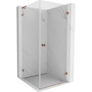 MEXEN/S - Lunar-B L sprchový kút dvere krídlové pravá 80 x 80, transparent, ružové zlato 832L-080-080-60-00-P vyobraziť