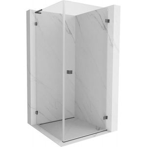 MEXEN/S - Lunar-B L sprchový kút dvere krídlové pravá 80 x 80, transparent, grafit kartáčovaná 832L-080-080-66-00-P vyobraziť