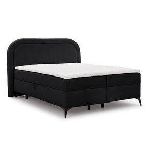 Čierna boxspring posteľ s úložným priestorom 140x200 cm Ornes – Ropez vyobraziť