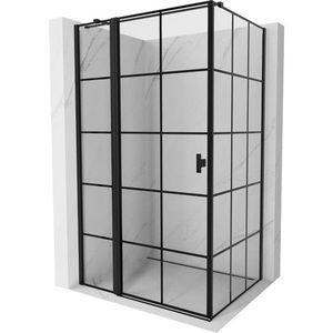 MEXEN/S - Mist T sprchovací kút dvere krídlové ľavá 85 x 90, čierna dekor, čierna 8A4T-085-090-70-77-L vyobraziť