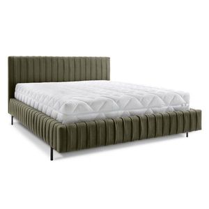 Zelená čalúnená dvojlôžková posteľ s úložným priestorom s roštom 180x200 cm Plissa – ELTAP vyobraziť