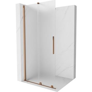 MEXEN/S - Velar Sprchová zástena posuvná Walk-in 100 x 200, dekor 8 mm, ružové zlato 871-100-000-33-60 vyobraziť