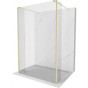 MEXEN/S - Kioto Sprchová zástena WALK-IN voľne stojaca 95 x 30 x 30, transparent, zlatá kartáčovaná 800-095-030-222-55-00-030 vyobraziť