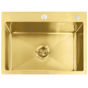 REA - Oceľový drez Liam BRUSH GOLD ZLE-06007 vyobraziť