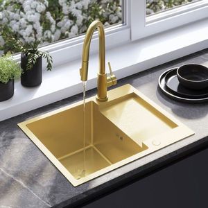REA REA - Oceľový drez Paul BRUSH GOLD s kuchynskou batériou KPL-96010 vyobraziť