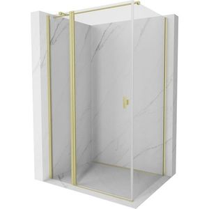 MEXEN/S - Mist T sprchovací kút dvere krídlové 120 x 75, transparent, zlato kartáčovaná 8A4T-120-075-55-00 vyobraziť