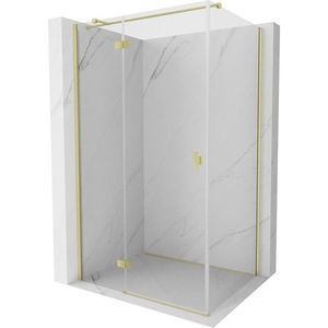 MEXEN/S - Mist HT sprchovací kút dvere krídlové ľavá 75 x 90, transparent, zlato kartáčovaná 8A5T-075-090-55-00-L vyobraziť