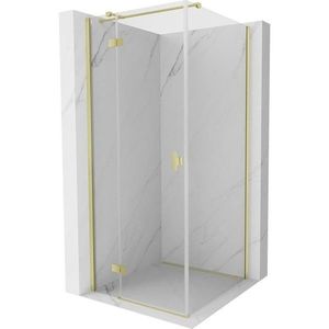 MEXEN/S - Mist HT sprchovací kút dvere krídlové ľavá 80 x 80, transparent, zlato kartáčovaná 8A5T-080-080-55-00-L vyobraziť