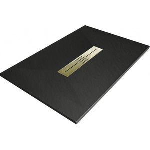 MEXEN/S - Toro obdĺžniková sprchová vanička SMC 120 x 70, čierna, mriežka zlatá 43707012-G vyobraziť