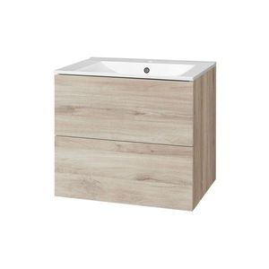Mereo Aira, kúpeľňová skrinka s keramickým umývadlom 61 cm, dub Kronberg CN720 vyobraziť