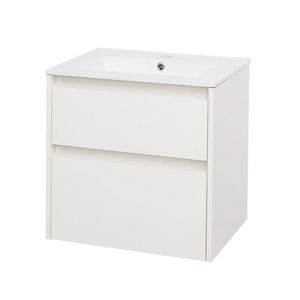 Mereo Opto, kúpeľňová skrinka s keramickým umývadlom 61cm, biela CN910 vyobraziť