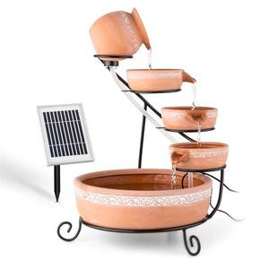 Blumfeldt Empoli, kaskádová fontána, terakota, 5 úrovní, 200 l/h, solárna, 2 W, LED vyobraziť
