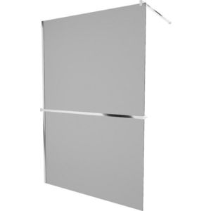 MEXEN/S - KIOTO Sprchová zástena WALK-IN s poličkou a držiakom uterákov 110 x 200, grafit 8 mm, chróm 800-110-121-01-40 vyobraziť