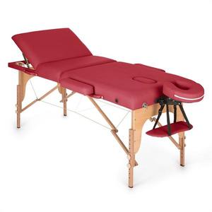 KLARFIT MT 500, masážny stôl, 210 cm, 200 kg, sklápací, jemný povrch, taška, červený vyobraziť