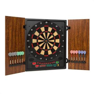 KLARFIT Dartmaster 180, hnedý, terč na šípky, automat na šípky, mäkký hrot, dvierka vyobraziť