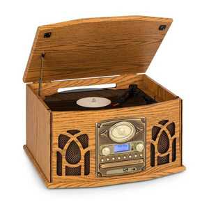 Auna NR-620, DAB, stereo systém, drevo, gramofón, DAB+, prehrávač CD, hnedý vyobraziť