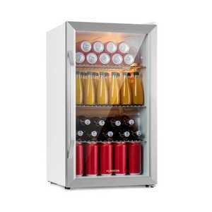 Klarstein Beersafe XXL Crystal White, chladnička, energet. trieda E, LED, 3 kovové police, panoramatické sklenené dvierka vyobraziť