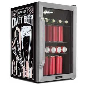 Klarstein Beersafe 70 Craft Beer Edition, chladnička, 70 l, 3 police, panoramatické sklenené dvere, nehrdzavejúca oceľ vyobraziť