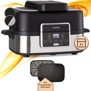 Klarstein Combo Air, teplovzdušná fritéza s grilom, 1500 W, 4, 5 l grilovací kôš, 2, 5 l fritovací kôš, 5 programov vyobraziť