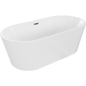 MEXEN/S - Luna vaňa voľne stojaca 150 x 75, biela, sifón a prepad grafit metal 52031507500-95 vyobraziť