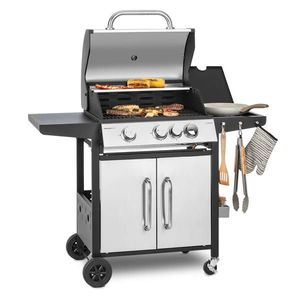 Klarstein Tomahawk 3.1 S, plynový gril, 3x3, 6kW horák + 2, 7 kW bočný horák, 60x45cm, gril, nehrdzavejúca oceľ vyobraziť