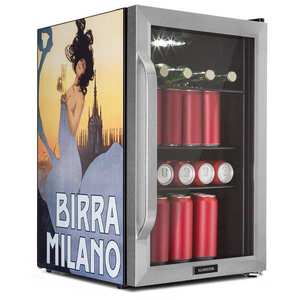 Klarstein Beersafe 70 Birra Milano Edition, chladnička, 70 litrov, 3 police, panoramatické sklenené dvere, nehrdzavejúca oceľ vyobraziť