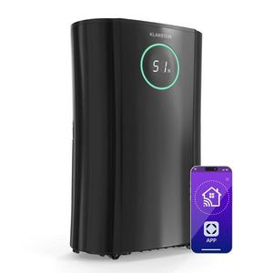 Klarstein DryFy ProConnect 24L odvlhčovač vzduchu, 24 l/deň, 30 m², WiFi, Aplikácia, LED indikátor, 24-hodinový časovač vyobraziť