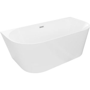 MEXEN/S - Oval Slim voľne stojaca vaňa nástenná 170 x 80, biela, sifón a prepad chróm 52661708000-01 vyobraziť